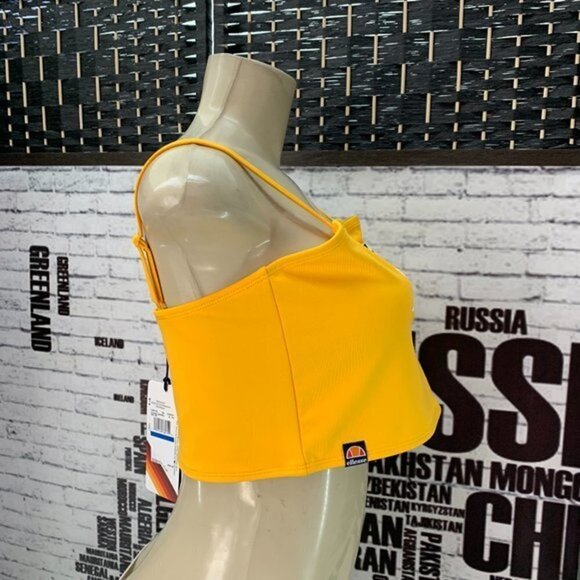 Ellesse XL Yellow Logo Double Layered Bra Top - Picture 2 of 6